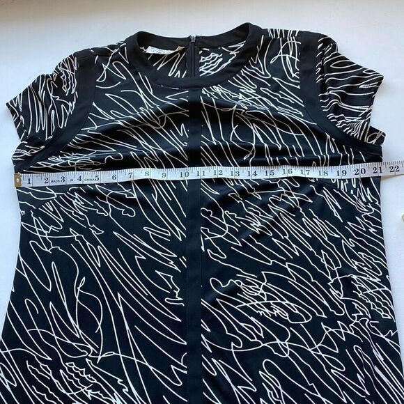 Vintage Designer Chetta B Black & White Dress Knee Length Mini Short Sleeve - Picture 4 of 10
